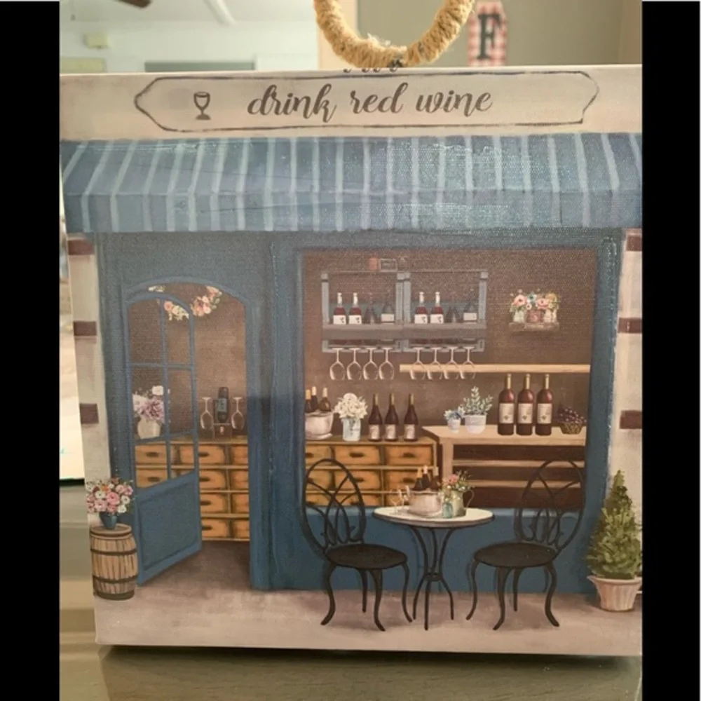 “Drink red wine” canvas